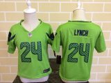 Nike Seattle Seahawks #24 Marshawn Lynch Game light green Children NFL Jerseys