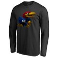 Kansas Jayhawks Midnight Mascot Long Sleeve T-Shirt - Black