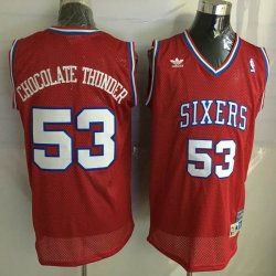 Philadelphia 76ers #53 Chocolate Thunder red basketball jersey