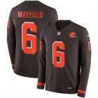 Browns #6 Baker Mayfield brown Nike Color Rush Limited Jerseys long sleeves