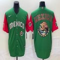 2023 World Cup Mexico blank green red majestic baseball jerseys 03