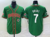 2023 World Cup Mexico #7 Julio Urias green red majestic baseball jerseys 102