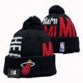 2024 Miami Heat black white red NBA Sports Cuffed Knit Hats