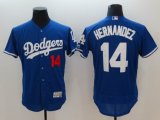 Los Angeles Dodgers #14 Enrique Hernandez blue Flexbase Authentic Collection Jersey