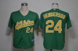 Oakland Athletics #24 Rickey Henderson Green MLB Jerseys