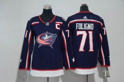 Youth adidas Columbus Blue Jackets #71 Nick Foligno dark blue ice hockey jersey