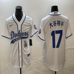 Los Angeles Dodgers #17 Shohei Ohtani white Nike majestic baseball Jersey Joint name -BD 05