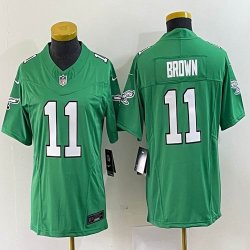 Youth Nike Philadelphia Eagles #11 Carson A.J. Brown green throwback Color Rush Limited Jersey-BD 03