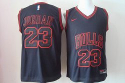 Chicago Bulls Michael Jordan #23 black fashion nba basketball jersey