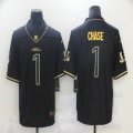 Nike Cincinnati Bengals #1 Ja'Marr Chase throwback black Salute To Service Limited Jersey-BD