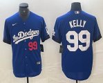 Nike Dodgers #99 Joe Kelly blue fashion MLB baseball Jersey Joint name -BD 04