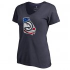 Women's Atlanta Hawks Fanatics Branded Navy Plus Size Banner State V-Neck T-Shirt