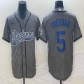 Nike Los Angeles Dodgers #5 Freddie Freeman Hemp gary baseball jerseys Joint name-BD 01