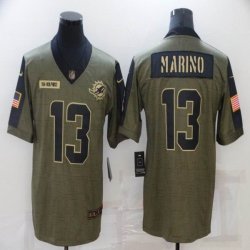 Nike Miami Dolphins #13 Dan Marino green 2021 Salute to Service Limited Jersey