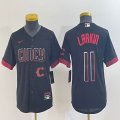 Youth Nike Cincinnati Reds #11 Barry Larkin black majestic baseball jerseys