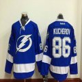 Tampa Bay Lightning #86 Nikita Kucherov blue ice hockey jersey