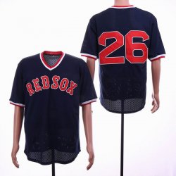 Boston Red Sox 26 Wade Boggs dark blue throwback baseball Jerseys