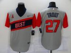 Nike Los Angeles Angels #27 Mike Trout gray majestic baseball jersey nickname version-BD