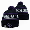 2024 Colorado Rockies black white MLB Cuffed Knit Hats