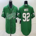 Philadelphia Eagles #92 Reggie White Green baseball jerseys Joint name BD 01