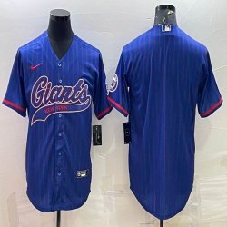 Nike New York Giants blank blue baseball jerseys Joint name-BD