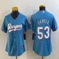 Women Nike Texas Rangers #53 Adolis Garcia blue majestic baseball jerseys-BD