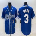 Nike Los Angeles Dodgers #3 Chris Taylor blue majestic baseball Jerseys Joint name -BD 01