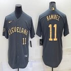 2022 MLB All-Star Nike Cleveland Indians #11 Jose Ramirez gray majestic baseball jersey-BD 01