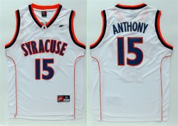 NCAA Syracuse 15 Carmelo Anthony white basketball Jersey