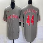 Nike Cincinnati Reds #44 Elly De La Cruz gray throwback majestic baseball jerseys -BD