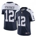 Custom Dallas Cowboys #12 Roger Staubach Nike blue White Color Rush Limited Jersey