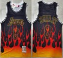 Los Angeless Lakers #8 Kobe Bryant black orange yellow Throwback basketball Jersey-XD