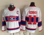 Montreal Canadiens #11 Saku Koivu white ice hockey Jersey C patch