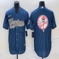 Nike New York Yankees blank blue majestic baseball jerseys big logo -BD 02