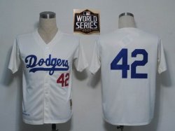 Los Angeles Dodgers 42 Robinson Cream theowback MLB Jerseys 2020 World Series