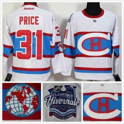 Montreal Canadiens #31 Carey Price white ice hockey jerseys 2016 winter classic patch