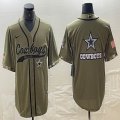 Nike Dallas Cowboys blank green Salute to Service Limited Jersey Joint name-BD