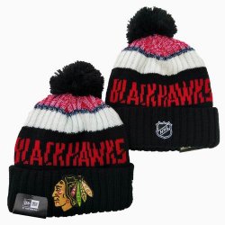 2024 Chicago Blackhawks black white red NHL Sports Cuffed Knit Hats