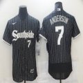 Nike Chicago White Sox #7 Tim Anderson black Flexbase Authentic Collection Jersey city version-BD