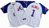 Men's Atlanta Braves Ronald 1# Ozzie Albies Nike White City Connect Limited Player Jersey