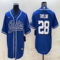 New York Giants #28 Taylor blue baseball jerseys Joint name-BD