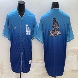 Los Angeles Dodgers Blank skyblue majestic baseball Jerseys-BD