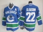 Vancouver Canucks #22 D.SEDIN blue Jersey A patch