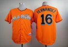 Florida Marlins #16 Jose Fernandez orange MLB baseball Jerseys