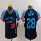 Youth National League #28 Alec Bohm Nike Navy 2024 MLB All-Star Game Limited Player Jersey 01