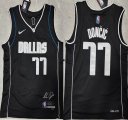 Dallas Mavericks #77 Luca Doncic black nike nba jersey 75Th-xd