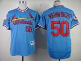 St.Louis Cardinals #50 Adam Wainwright throwback blue MLB Jerseys