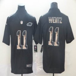 Nike Eagles #11 Carson Wentz black Color Rush Limited Jersey Goddess Fashion Edition