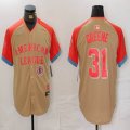 American League #31 Riley Greene Nike Cream 2024 MLB All-Star Game Limited Jersey