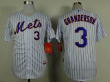 New York Mets Curtis Granderson #3 white blue stripe MLB Jerseys